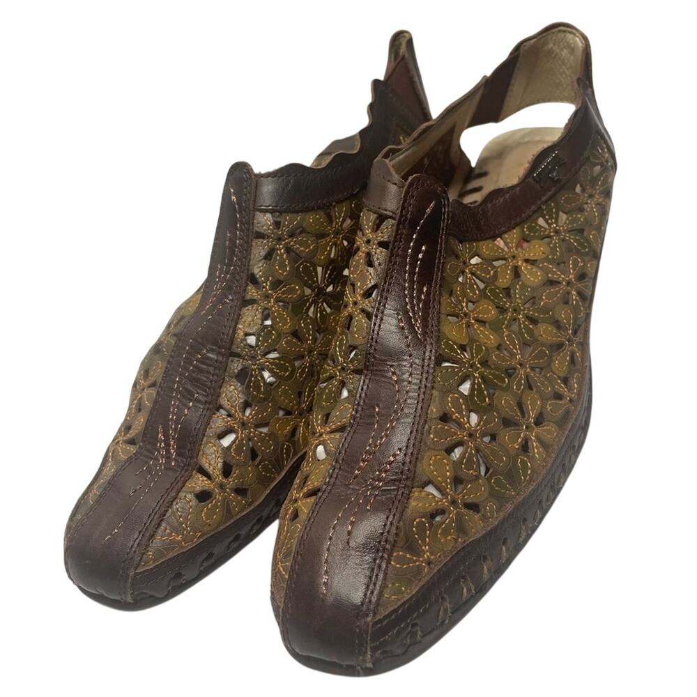 Pikolinos Romana Leather Sling backs Wedge Shoes Size 37